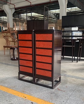新中式大漆紅木斗柜